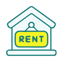 House with a "Rent" sign—Home Buy Cash