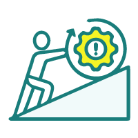 Figure pushing a gear uphill.- Home Buy Cash