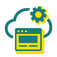 Cloud setup with a gear and window - Home Buy Cash