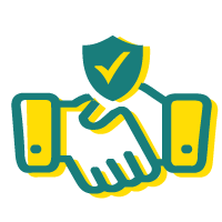 Handshake with shield icon—Home Buy Cash.